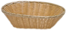 Beige Woven Oval Basket