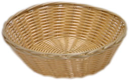 Beige Woven Round Basket