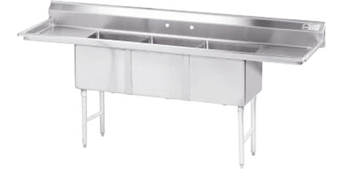 Advance Tabco - Sink, Kitchen 3 Compartment w/2 Drainboards