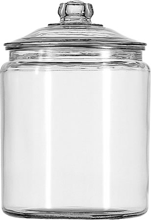 Storage Jar, Glass w/ Cover 2 gal