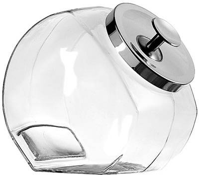 Storage Jar, Glass w/ Metal Cover 1 gal