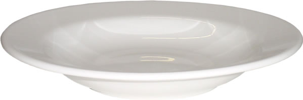 Bowl, Rim Soup, China, White, 12-3/4 oz