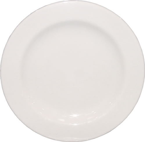 Plate, China, Rolled Edge, White, 10-1/4