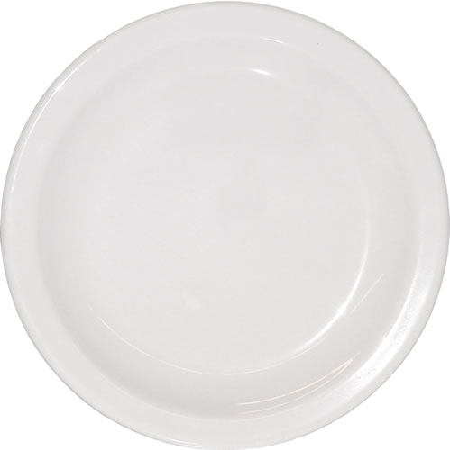 Plate, China, Narrow Rim, White, 7-1/4