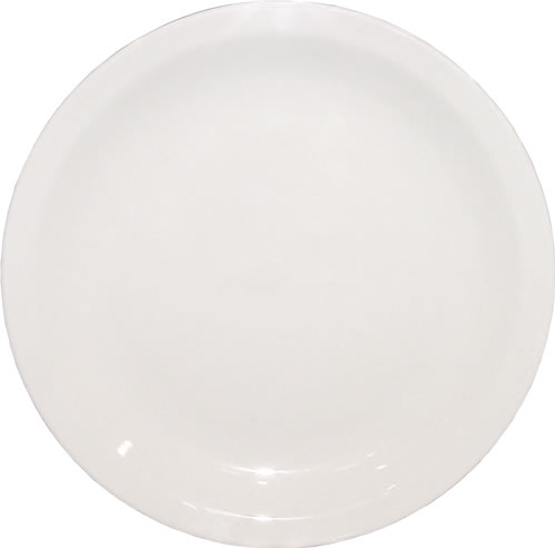 Plate, China, Narrow Rim, White, 10-1/2