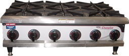 Hot Plate, Countertop, 6 Burner, LP/Nat Gas