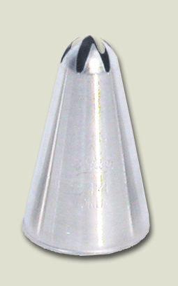 Pastry Tip, Closed Star, Stainless, #4, 3/8