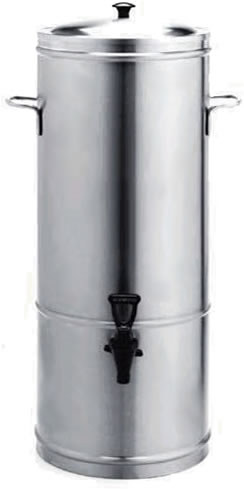 Beverage Dispenser, Iced Tea, Stainless, 5 gal