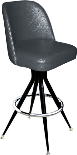 Bennington Furniture Corp. - Black Bucket Seat Bar Stool with Extra Heavy Duty Steel Frame