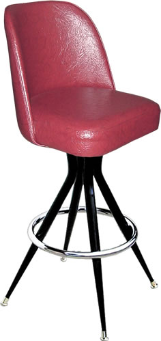Bennington Furniture Corp. - Cranberry Red Bucket Seat Bar Stool with Extra Heavy Duty Steel Frame