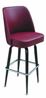 Bennington Furniture Corp. - Cranberry Red Deluxe Bucket Seat Bar Stool with Heavy Duty Steel Frame