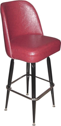 Bennington Furniture Corp. - Cranberry Red Supreme Bucket Seat Bar Stool with Heavy Duty Steel Frame