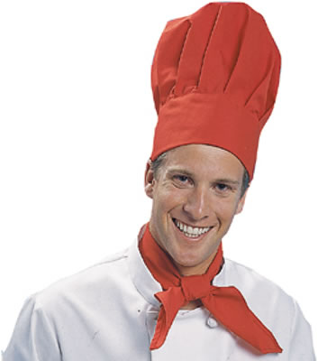 Best Value Textiles - Chef Hat, w/Velcro Closure, Red, 13