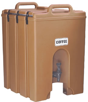 Beverage Server, Insulated, Beige, 10 gal.