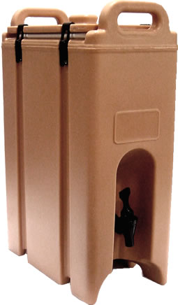 Beverage Server, Insulated, Beige, 5 gal.