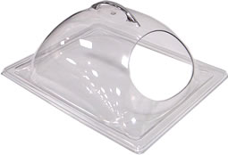 Cal-Mil Plastic Products - Food Pan Cover, Half Size, Dome, End Cut, Clear