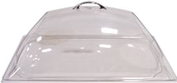 Food Pan Cover, Half Size, Dome, Two End Cut, Clear