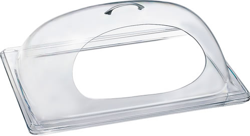Food Pan Cover, Full Size, Dome, Side Cut, Clear