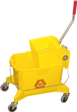 Mop Bucket, w/Wringer, Yellow, 26 qt