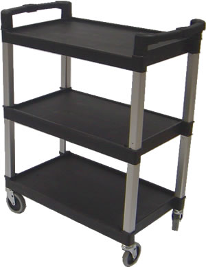 Continental Commercial Products - Cart, 3 Shelf, Black