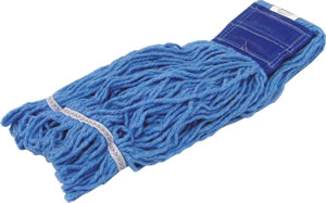 Mop Head, Blended, Loop End, Antimicrobial, Blue