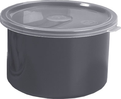 Crock, Classic, w/Lid, Black, 0.6 qt