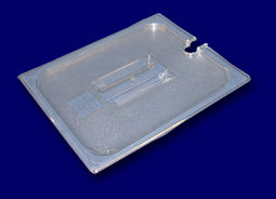 Food Pan Cover, Half Size, Slotted, Polycarbonate, Clear
