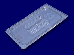 Food Pan Cover, Fourth Size, Solid, Polycarbonate, Clear