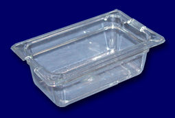 Food Pan, Ninth Size, Polycarbonate, Clear, 2-1/2