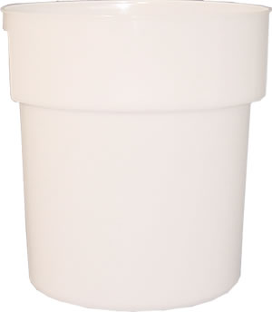 Storage Container, White Polyethylene 18 qt