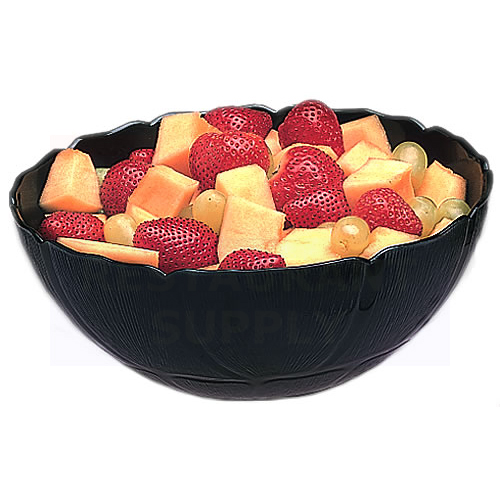 Carlisle Food Service - 12� Black Polycarbonate Petal Mist Salad Bowl