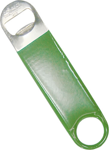 Bottle Opener, Flat, Coated, Green