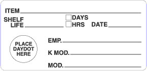 Food Rotation Label, Shelf Life