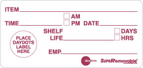 Food Rotation Label, Shelf Life