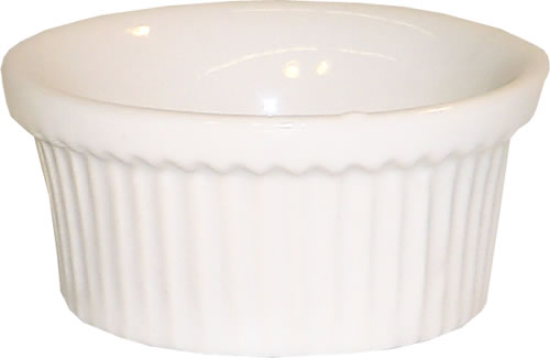 Diversified Ceramics Corp. - Ramekin, Ceramic, Fluted, White, 3 oz