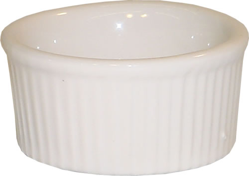 Diversified Ceramics Corp. - Ramekin, Ceramic, Fluted, White, 4 oz