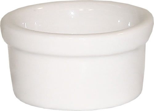 Ramekin, Ceramic, Fluted, White, 2 oz