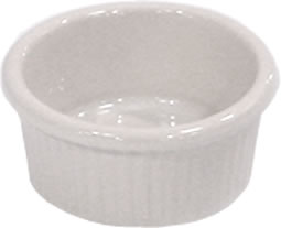 Ramekin, China, Fluted, White, 6 oz