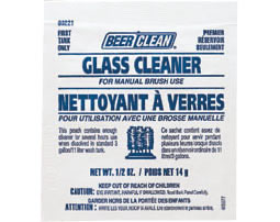 Glass Cleaner, Manual Brush Use, 1/2 oz