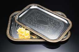 Tray, Celebration Series Rectangular w/Gold Trim