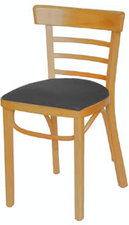 Eagle Products Co. - Chair, Ladderback, Black Seat Pad, Natural Finish