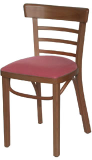 Chair, Ladderback, Wine Seat Pad, Walnut Finish