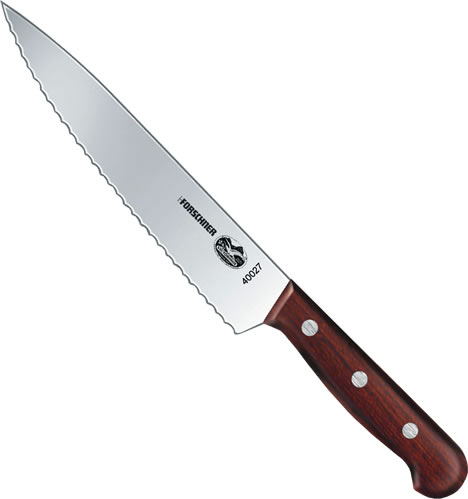 R.H. Forschner / Swiss Army Brands - Knife, Chef, Scalloped Blade, Wood Handle, 7-1/2