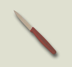 Knife, Paring, Poly Handle, Red, 3-1/4