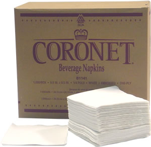 Napkin, Beverage, Disposable, White