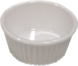 Gessner Products - Ramekin, Plastic, Fluted, White, 4-1/2 oz