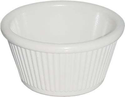 Gessner Products - Ramekin, Plastic, Fluted, Bone, 1-1/2 oz