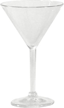 G.E.T. Enterprises Inc. - Glass, Martini Cocktail, Heavy Plastic, 10 oz