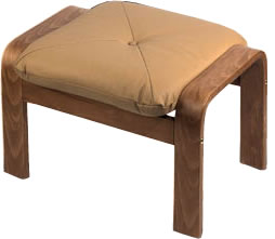 Oak Finish Ottoman with 