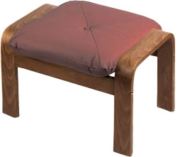 Oak Finish Ottoman with 